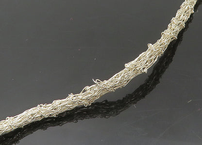 BWS Solid Silver Vintage Modernist Sculpted Large Heavy Chain Necklace NE3416