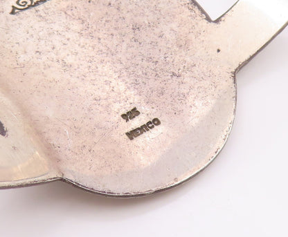 925 Sterling Silver Vintage Bracelet MEXICO Hammered Concho Shield Cuff  BT12138