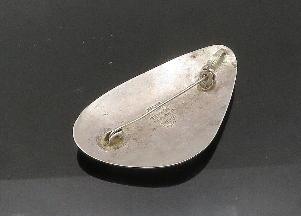 ISRAEL 925 Sterling Silver  Vintage Shiny Twist Patterned Brooch Pin  BP8562
