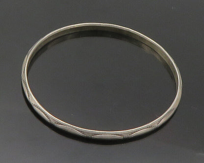 NAVAJO 925 Sterling Silver  Vintage Etched Pattern Bangle Bracelet  BT7803