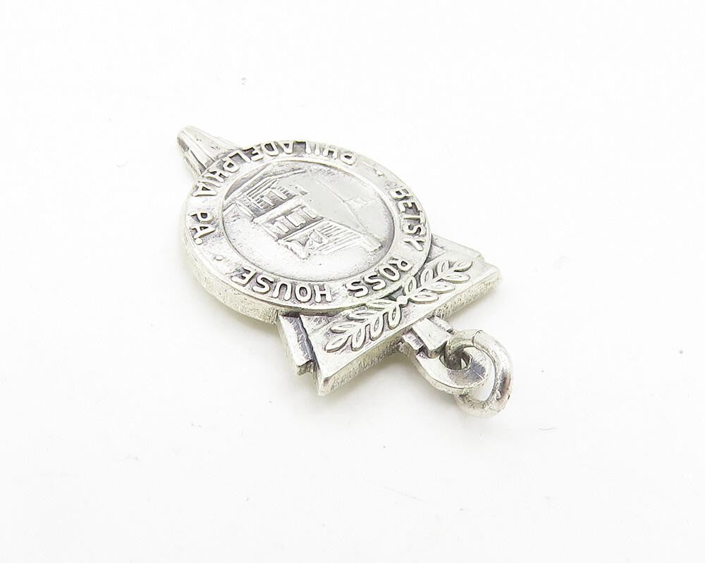 925 Sterling Silver  Vintage Petite Shiny Betsy Rose House Pendant  PT7955