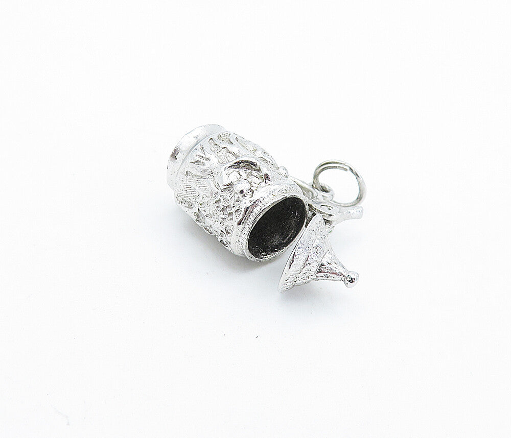 925 Sterling Silver  Vintage Petite Shiny Tankard Drinking Cup Pendant  PT4248
