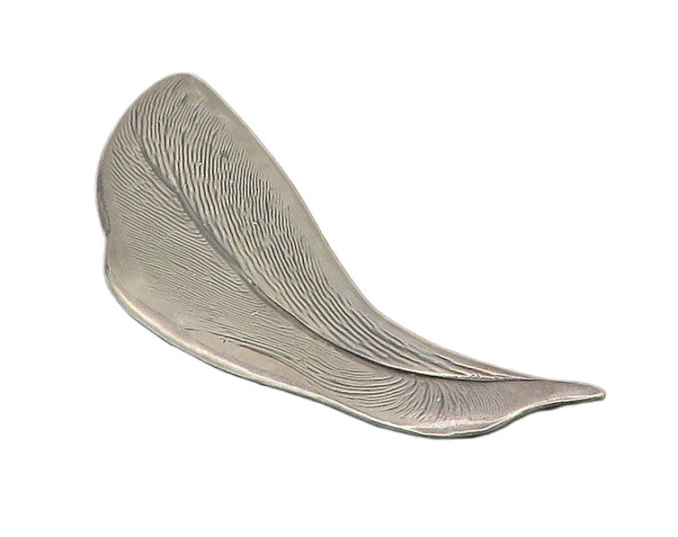 NILI ISRAEL 925 Sterling Silver  Vintage Shiny Etched Leaf Brooch Pin  BP6933