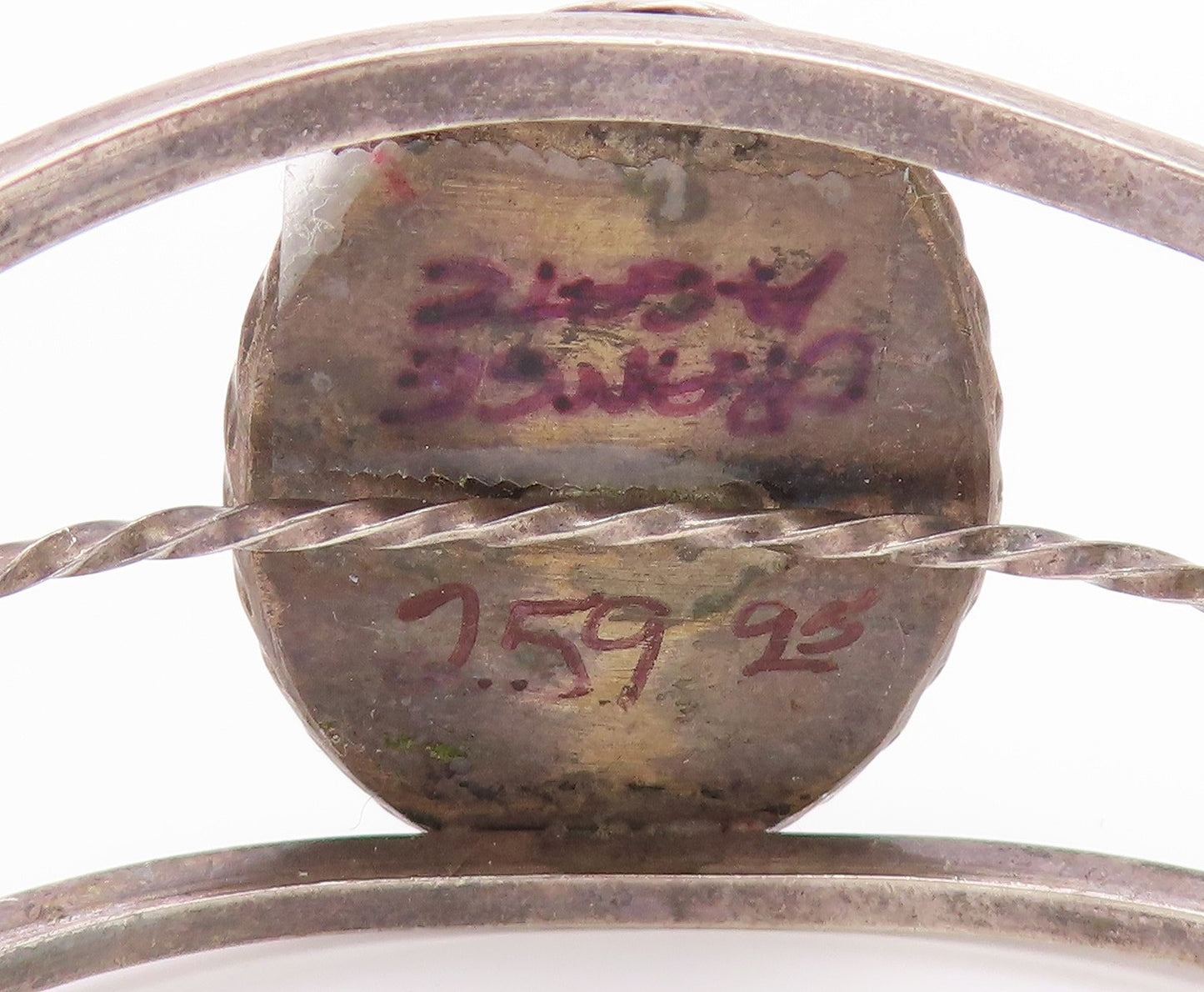 925 Sterling Silver Vintage Bracelet SOUTHWESTERN Cabochon Agate Cuff BT11654