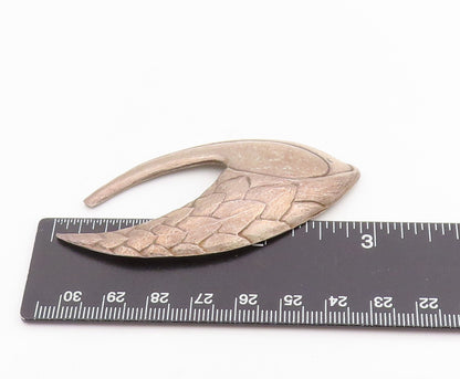 925 Sterling Silver Vintage Brooch Modernist Goblin King's Amulet Pin  BP11975