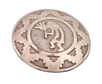 925 Sterling Silver Vintage Brooch Pin NAVAJO Aztec Carved Tribal Man  BP10688