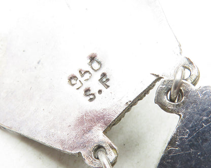 925 Sterling Silver  Vintage Antique Rope Twist Floral Chain Bracelet  BT4420