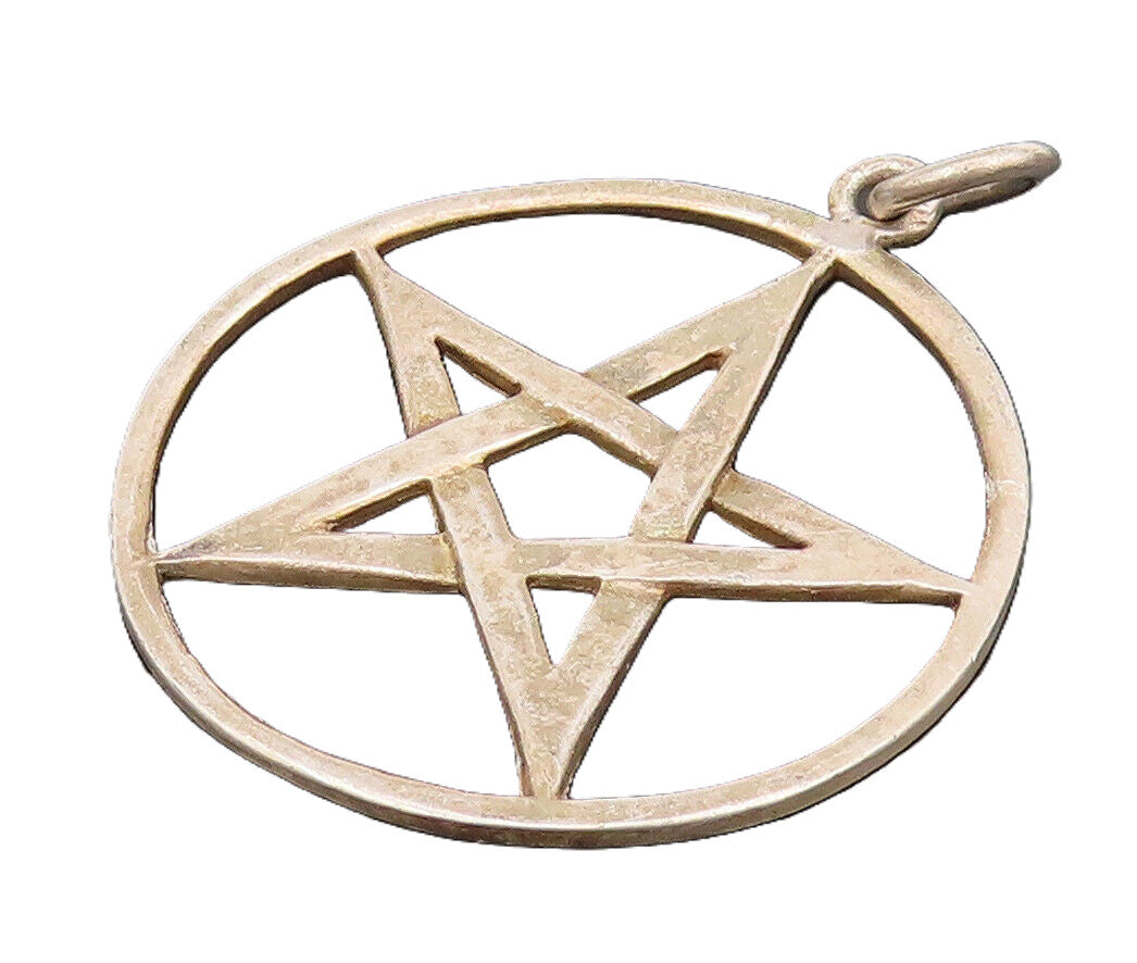 925 Sterling Silver  Vintage Masonic Star Incircle Cutout Pendant  PT22095