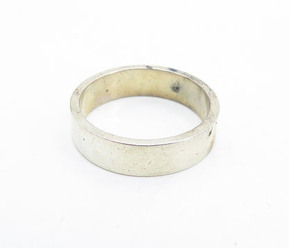 925 Sterling Silver  Vintage I Love You Stamped Round Band Ring Sz 6  RG7503