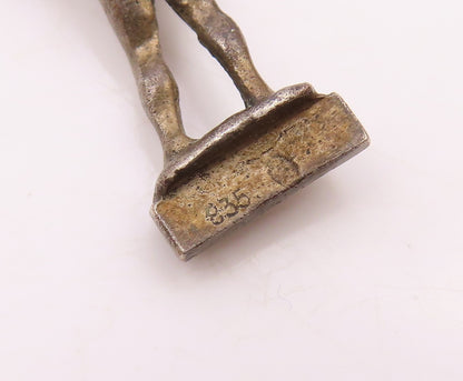 925 Sterling Silver  Vintage Petite Male Statue Dark Tone Pendant  PT18468