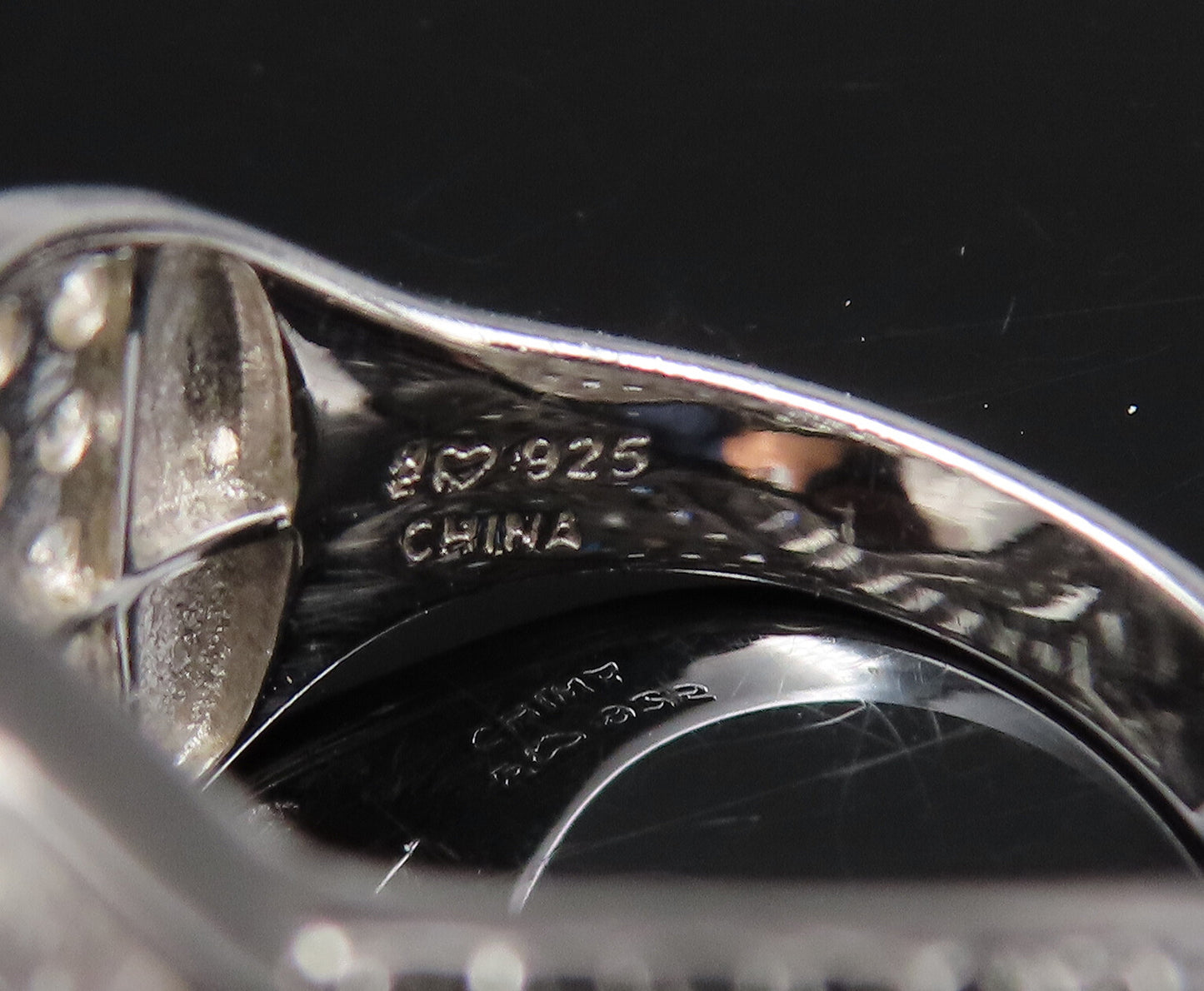 925 Silver  Vintage Multi Shape Cubic Zirconia Swirl Band Ring Sz 7  RG25900
