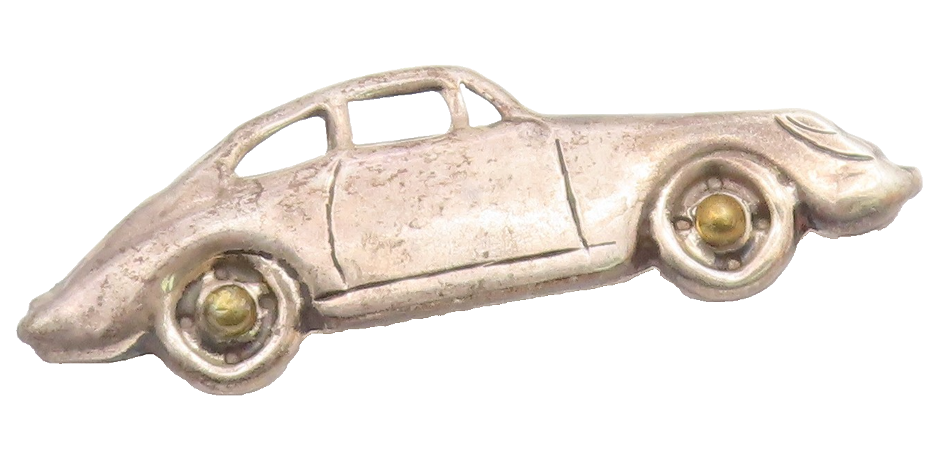 MEXICO 925 Silver  Vintage Two Tone Old Fashioned Car Brooch Pin  BP9253