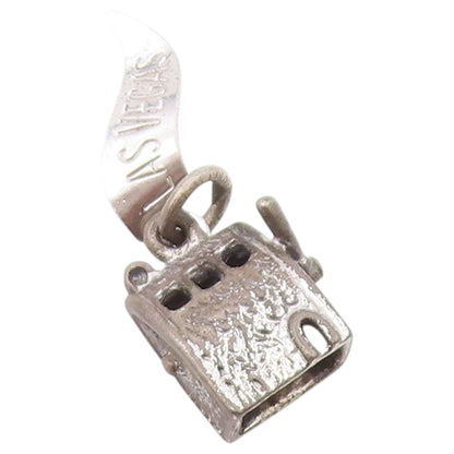 925 Sterling Silver Vintage Pendant Las Vegas Casino Slot Machine Charm  PT26452