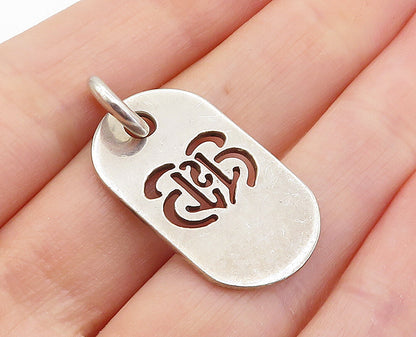 925 Sterling Silver  Vintage Smooth Cutout Design Flat Drop Pendant  PT4772