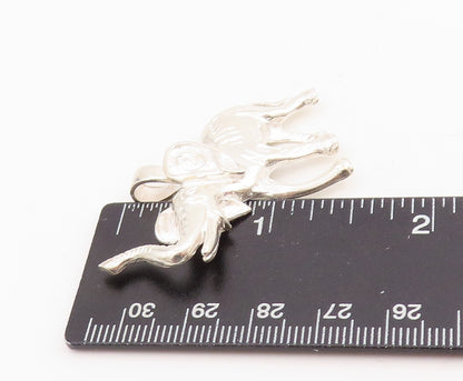 925 Sterling Silver Vintage Pendant Good Luck Majestic Elephant Charm  PT25243