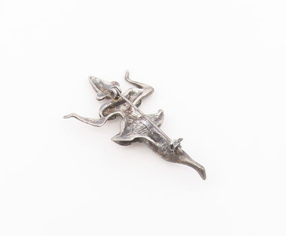 925 Sterling Silver  Vintage Carved Dancing Birthday Girl Brooch Pin  BP10337