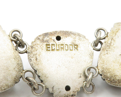 925 Sterling Silver  Vintage Antique Hollow Etched Chain Bracelet  BT5149