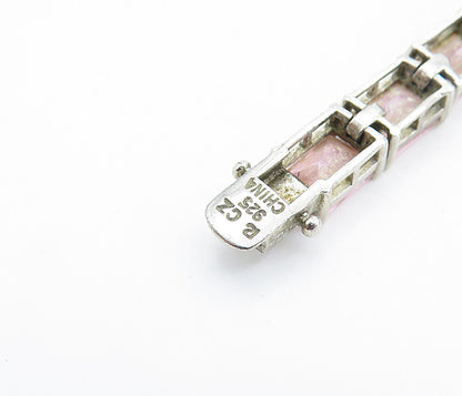 ROSS SIMON 925 Sterling Silver  Pink Cubic Zirconia Chain Bracelet  BT2534