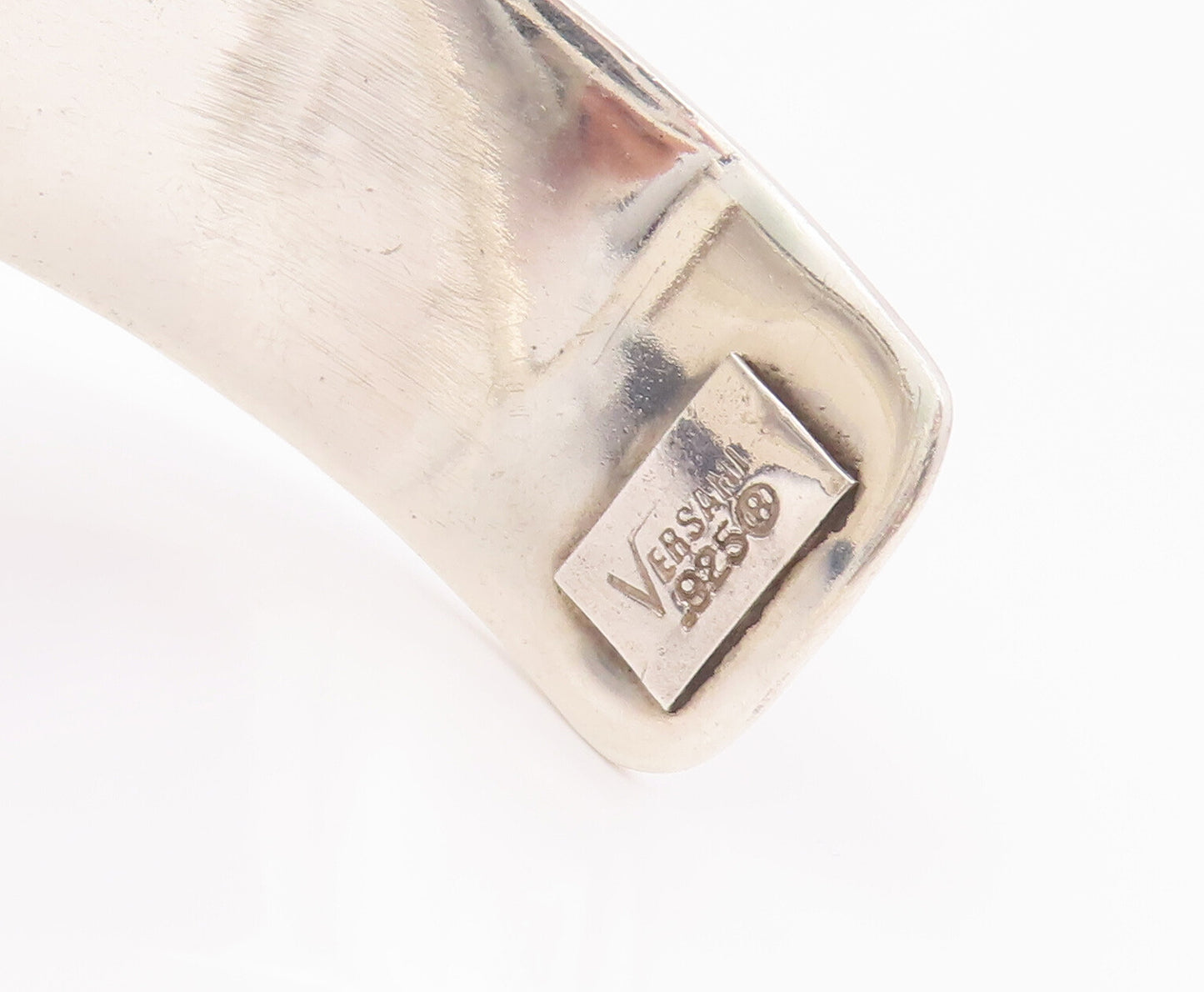 925 Sterling Silver Vintage Bracelet VERSANI Solid Designer Cutout Cuff  BT10441