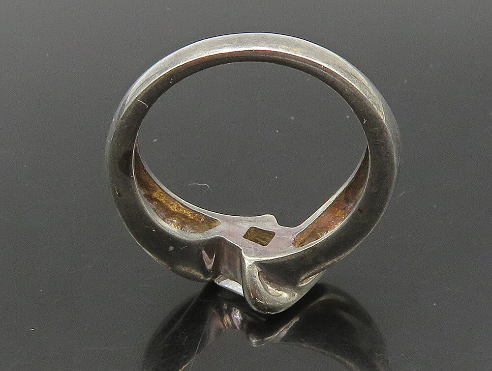 925 Sterling Silver  Vintage Shiny Cubic Zirconia Solitaire Ring Sz 8  RG23769