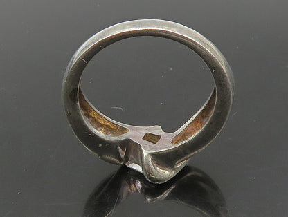 925 Sterling Silver  Vintage Shiny Cubic Zirconia Solitaire Ring Sz 8  RG23769