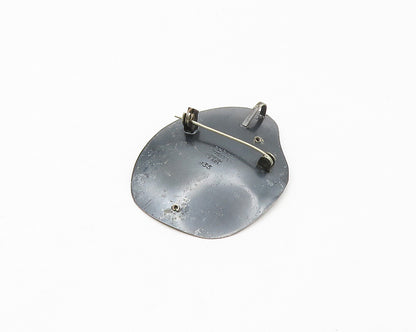 ISRAEL 925 Sterling Silver  Vintage Dark Tone Woman Profile Brooch Pin  BP6922