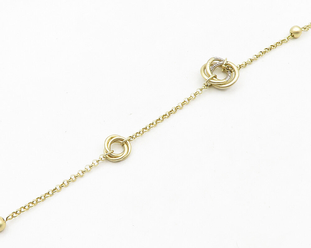 925 Silver  Vintage Genuine Diamonds Shiny Gold Plated Chain Necklace  NE3131