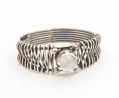 925 Sterling Silver Vintage Bracelet LOS BALLESTEROS MEXICO Quartz Cuff  BT11997
