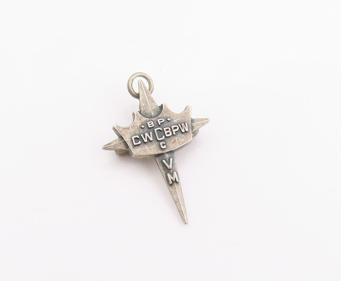 925 Sterling Silver Vintage Brooch Fraternal Crown North Star Cross Pin  BP12483