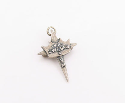 925 Sterling Silver Vintage Brooch Fraternal Crown North Star Cross Pin  BP12483