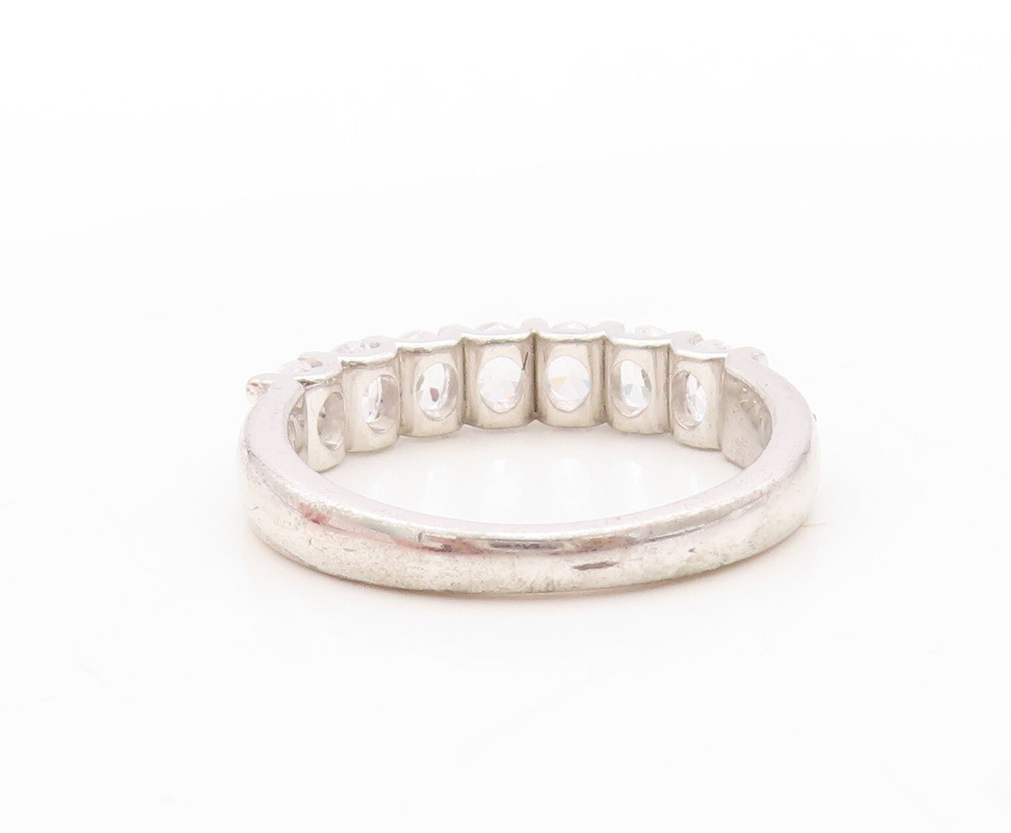 925 Sterling Silver Vintage Ring Minimalist Round Cut CZ Band  Sz 7  RG30883