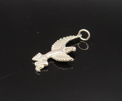 925 Sterling Silver  Vintage Eagle Man With Wings Out Pendant  PT20978