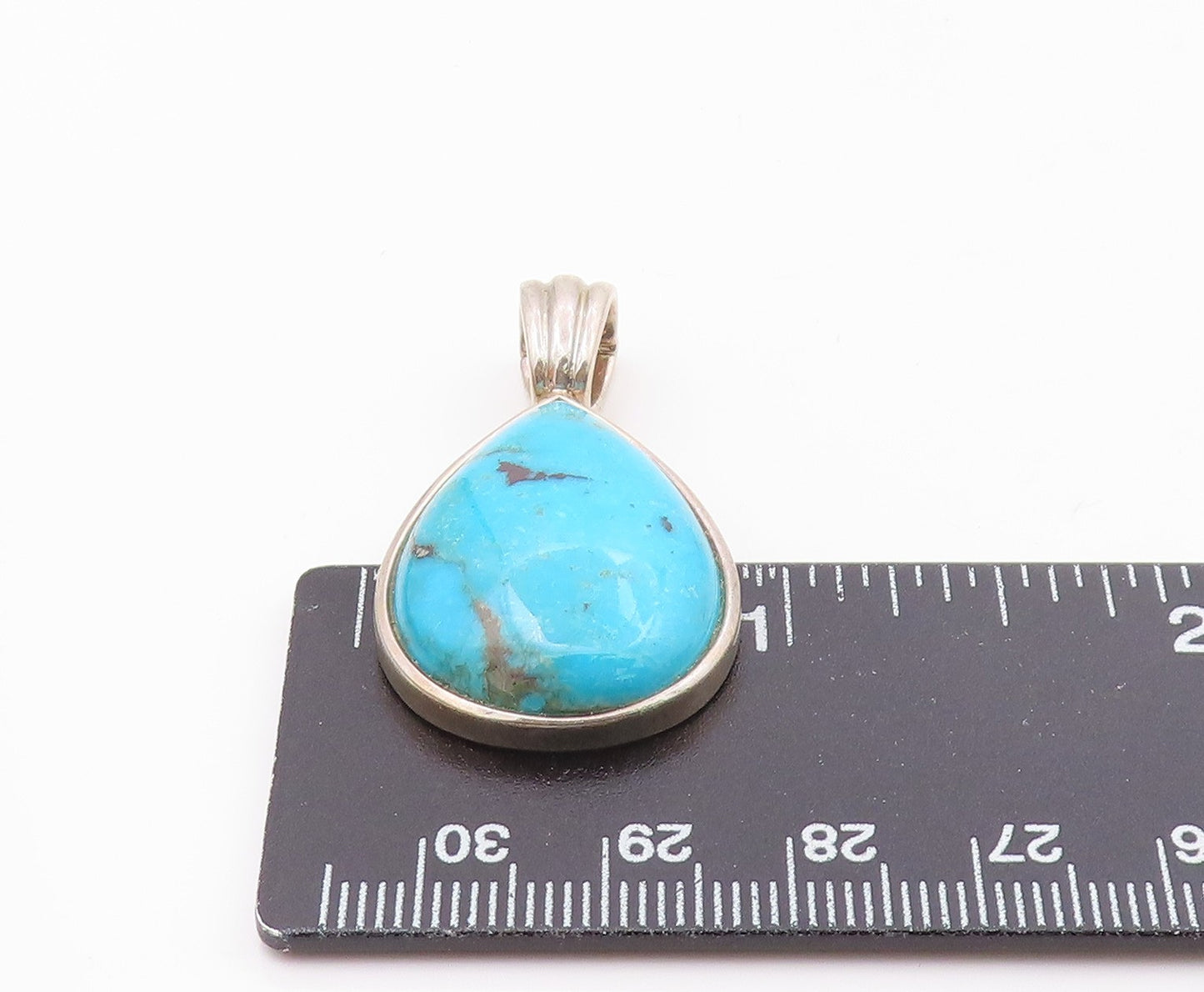 WHITNEY KELLY 925 Silver  Vintage Pear Shaped Turquoise Drop Pendant  PT20193