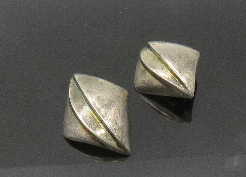BAYANIHAN 925 Silver & 14K GOLD  Vintage Modernist Drop Earrings  EG10582