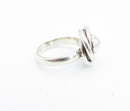 925 Sterling Silver  Vintage Shiny Dome Knot Design Band Ring Sz 6  RG7129