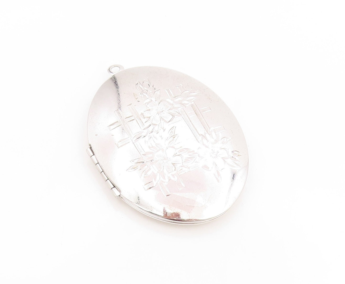 925 Sterling Silver Vintage Pendant CARL ART Large Floral Locket OPENS  PT25803