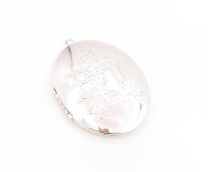 925 Sterling Silver Vintage Pendant CARL ART Large Floral Locket OPENS  PT25803