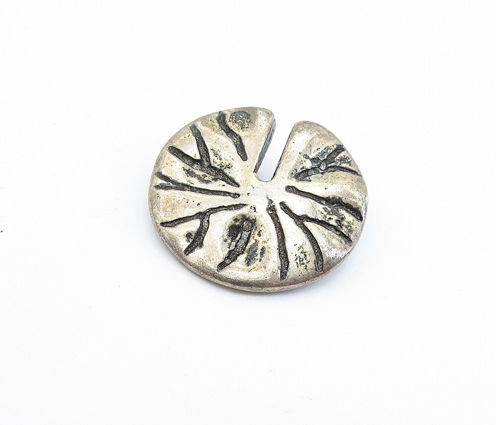 925 Sterling Silver  Vintage Dark Tone Etched Detail Slide Pendant  PT5277