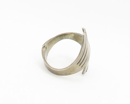 MEXICO 925 Sterling Silver  Vintage Modernist Bypass Cuff Bracelet  BT7295