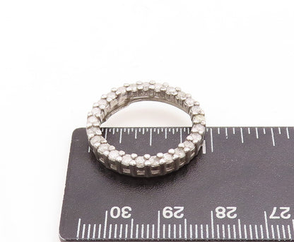925 Sterling Silver Vintage Pendant Designer Cutout Real Diamonds Ring  PT23798