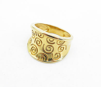 ROSS SIMON 925 Silver  Gold Plated Spiral Concave Band Ring Sz 10  RG5800