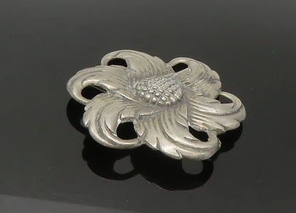 925 Sterling Silver  Vintage Antique Dark Tone Floral Motif Brooch Pin  BP8779