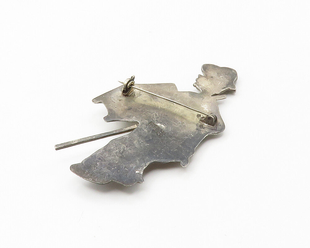 MEXICO 925 Sterling Silver  Vintage Farmer Man Hollow Brooch Pin  BP5755
