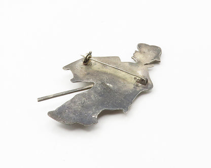 MEXICO 925 Sterling Silver  Vintage Farmer Man Hollow Brooch Pin  BP5755