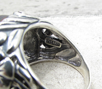 925 Sterling Silver  Cabochon Cut Botswana Agate Solitaire Ring Sz 6.5  RG1592