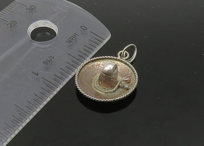 MEXICO 925 Sterling Silver  Vintage Sombrero Hat Petite Pendant  PT17647