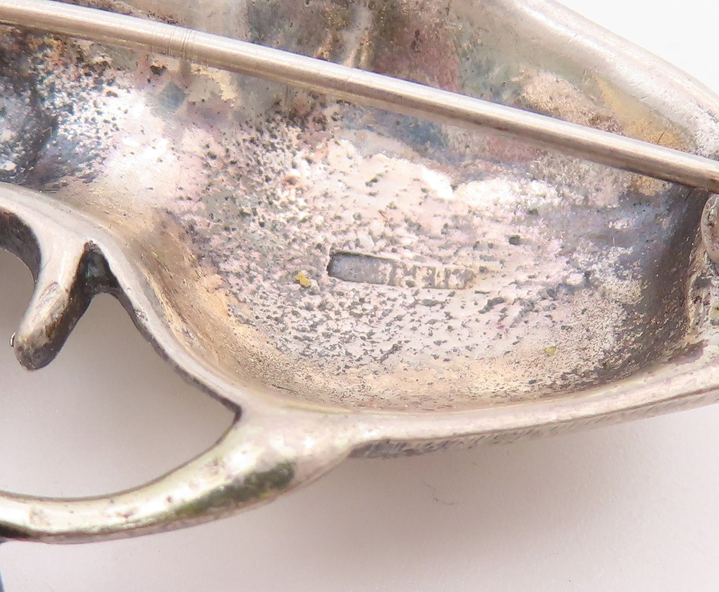 925 Sterling Silver  Vintage Oxidized Vase Of Flower Motif Brooch Pin  BP6324