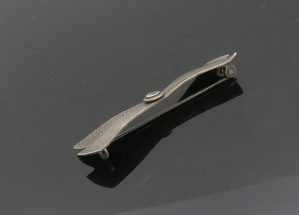 925 Sterling Silver  Vintage Antique Dark Tone Bow Tie Brooch Pin  BP8111