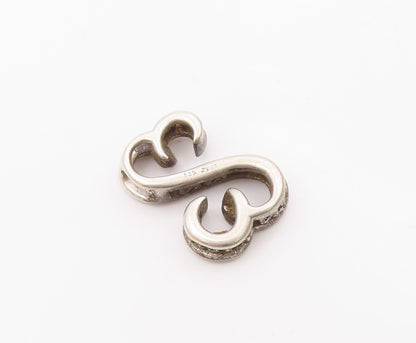 925 Sterling Silver  Vintage Genuine Diamonds Infinity Heart Pendant  PT17761
