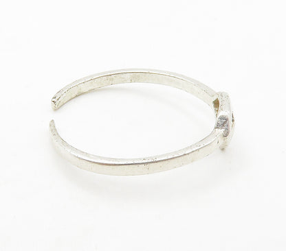 925 Sterling Silver  Shiny Open Diamond Shape Motif Band Ring Sz 6.5  RG16578